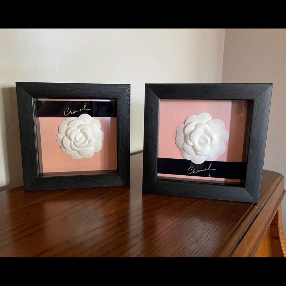 CHANEL camellia & ribbon shadow boxes